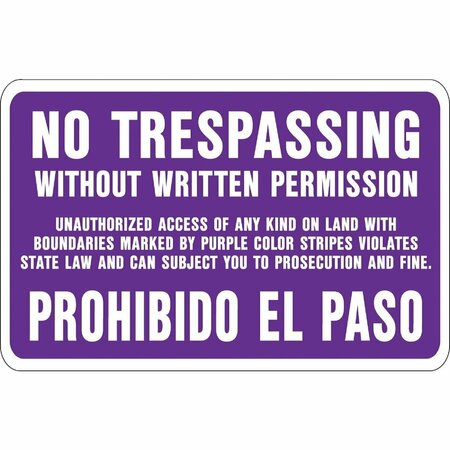 MIDWEST FASTENER Hy-Ko  Aluminum Sign, No Trespassing SS-50